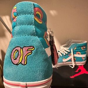 Odd Future Turquoise and Pink High-Top Sneakers